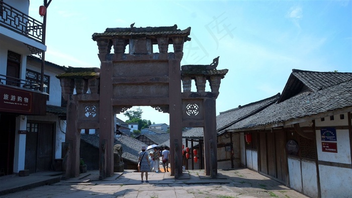 四川尧坝古镇风景摄影图