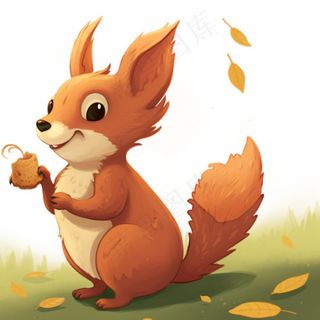松鼠松果动物卡通插画素材背景