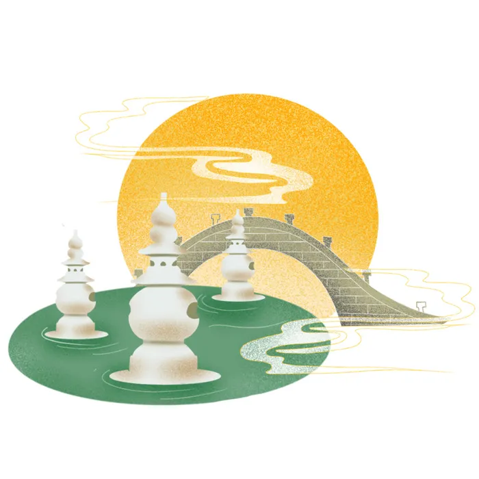 国潮风旅游建筑城市地标景区北京上海插图插画元素素材设计模板psd模版下载