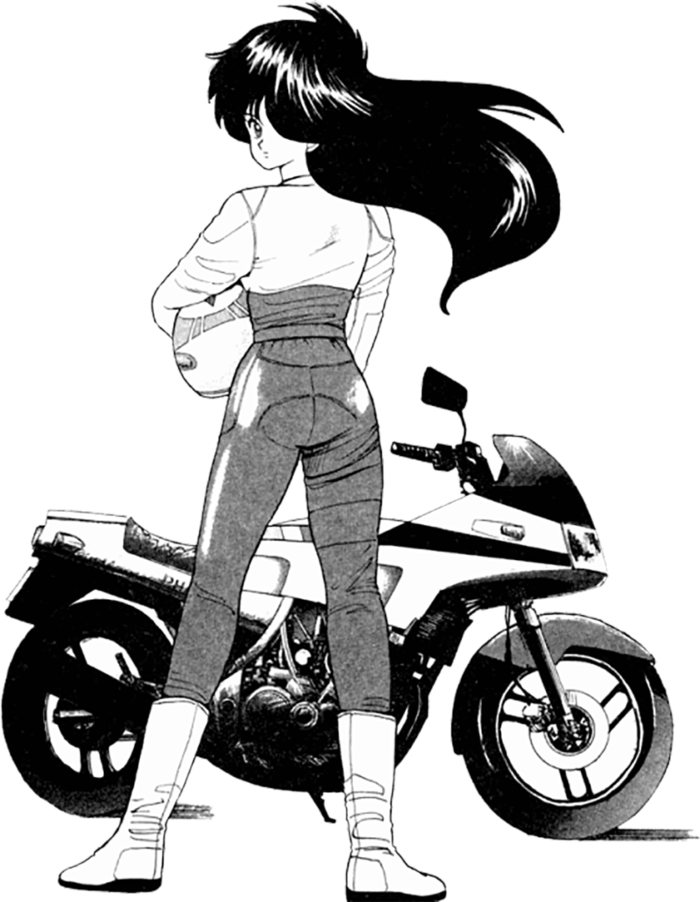 卡通机车男孩黑白剪影线条画素材