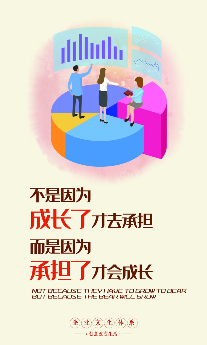 企业扁平化励志展板挂画文化墙