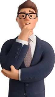 蓝色商务穿正装3d立体思考的男人物