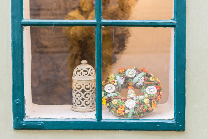 圣诞节装饰窗户门冬天新年装饰室内外场景(83)