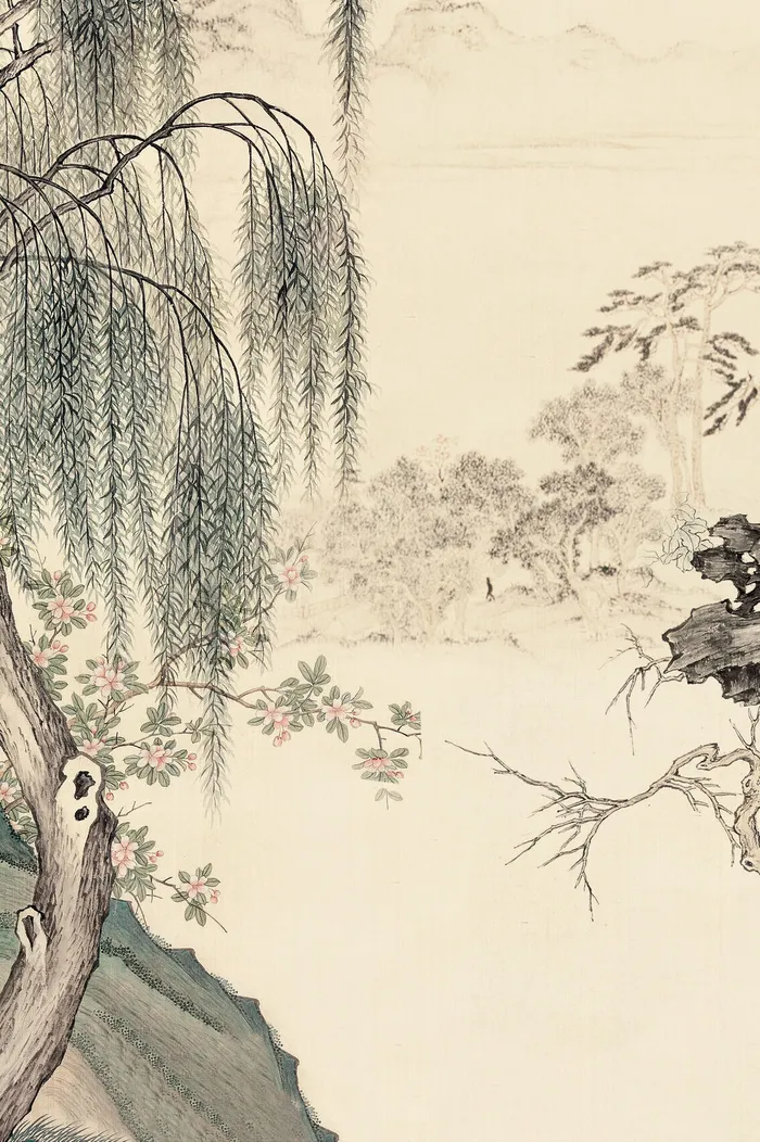 水墨山水背景psd模版下载