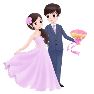 婚纱卡通人物婚礼白纱结婚婚纱摄影手绘