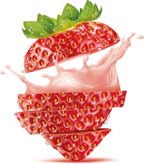 草莓和牛奶融合素材免扣