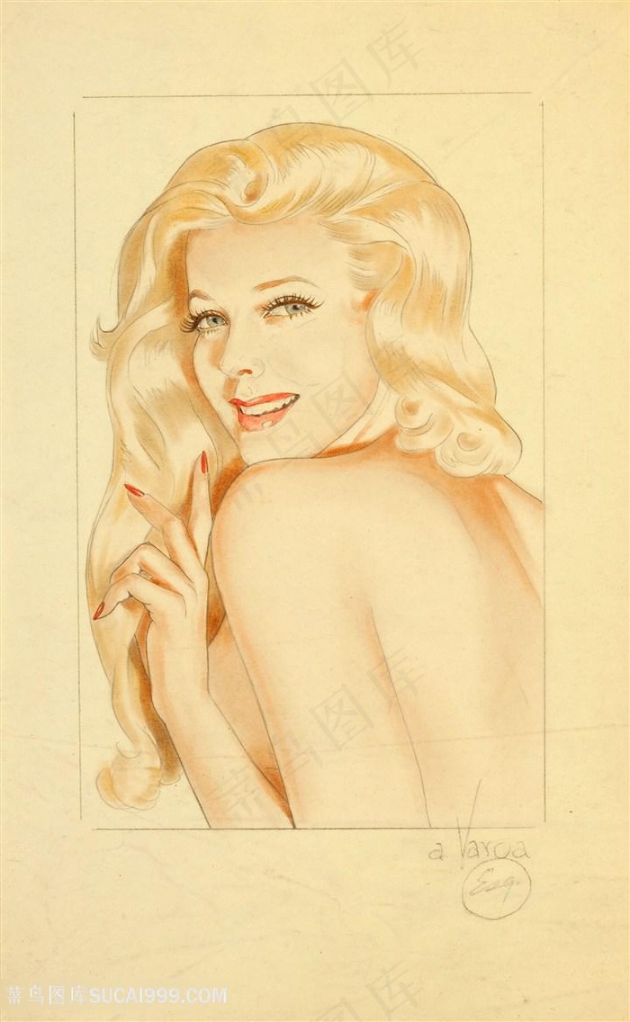 美人图唯美金发美女装饰画