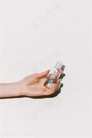 手拿小瓶酒精消毒图片