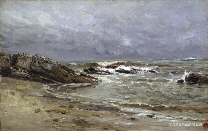 盖特利·卡洛斯海景油画