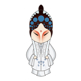 卡通京剧戏剧人物脸谱插画PNG图片 国潮中国风Q版戏剧人物PS素材