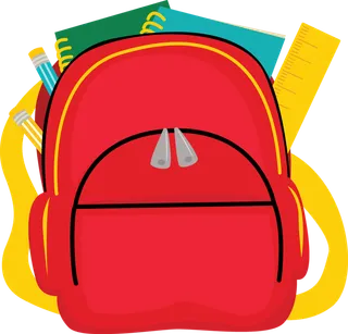 红色书包卡通简笔少儿兴趣班素材