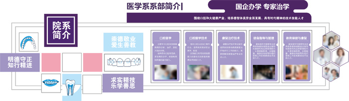 现代医疗牙科健康文化墙03ai矢量模版下载