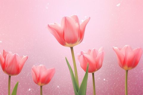 粉色清新郁金香鲜花背景