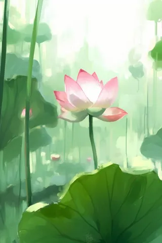 国风荷花水墨节气背景