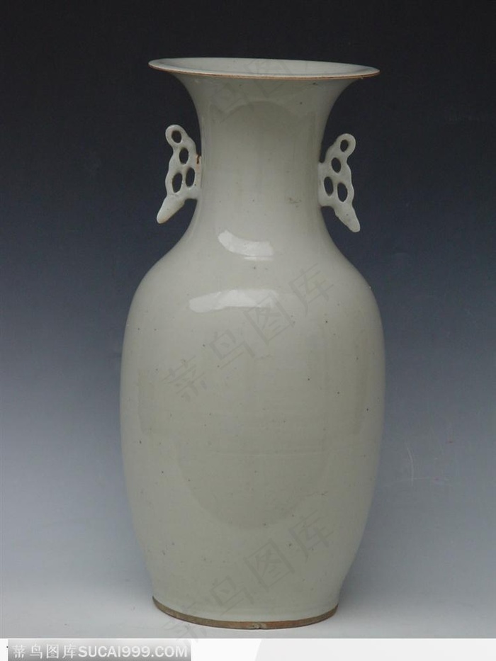 中华传统瓷器-双耳白色花瓶