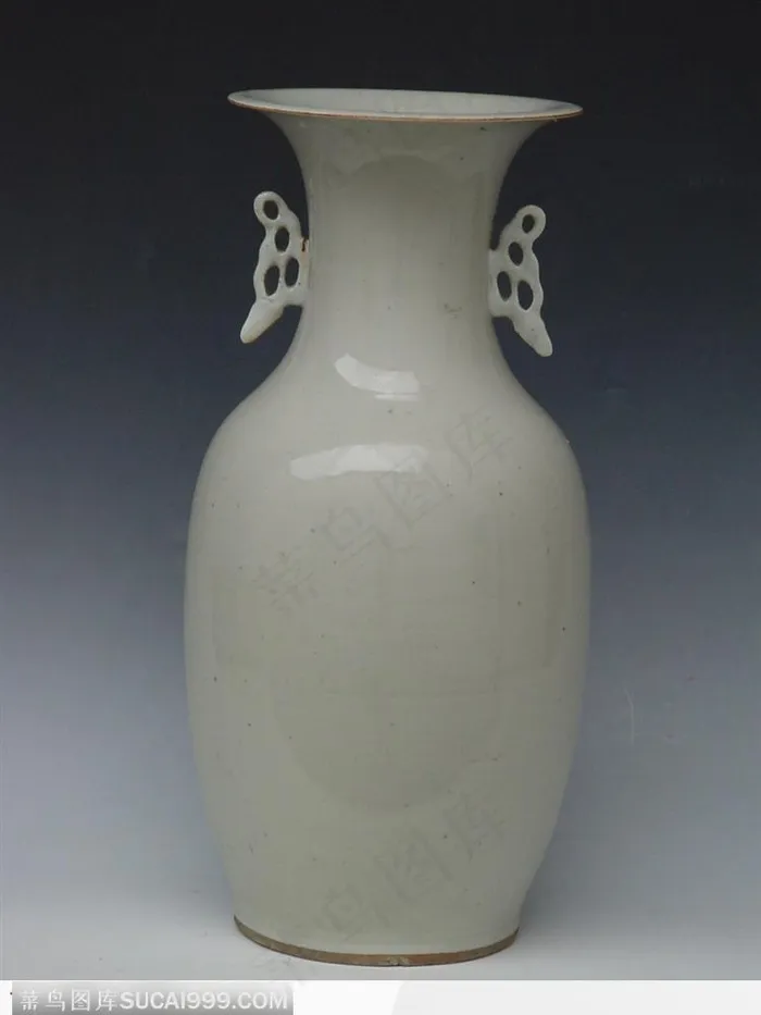 中华传统瓷器-双耳白色花瓶