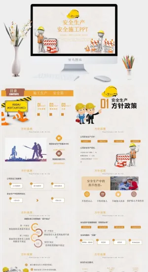 安全生产PPT模板预览图