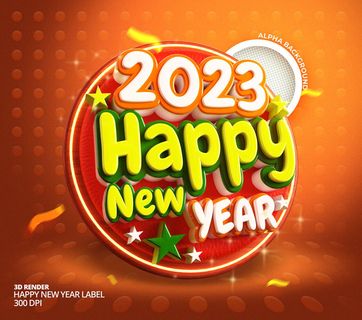 新年快乐2023数字橙色背景