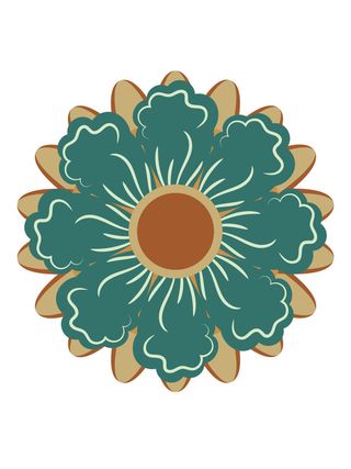 复古中式国潮风敦煌花纹装饰图案花卉藻井肌理圆形边框AI素材