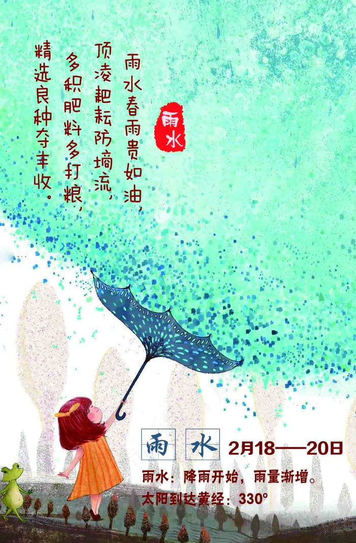 二十四节气雨水psd模版下载