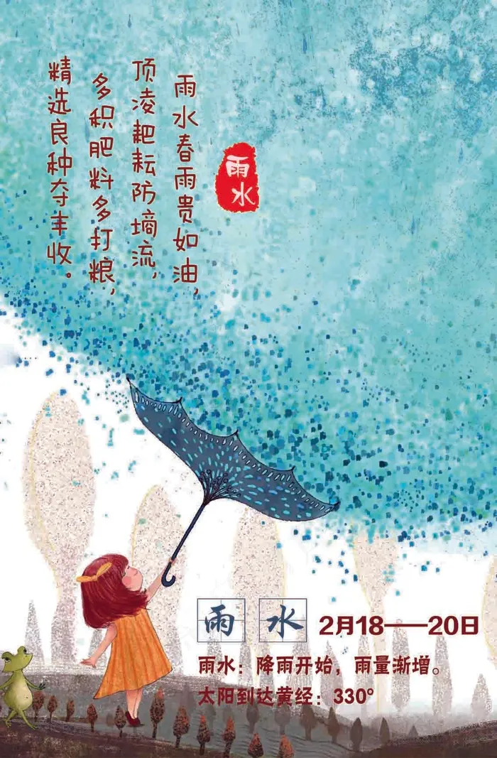 二十四节气雨水psd模版下载