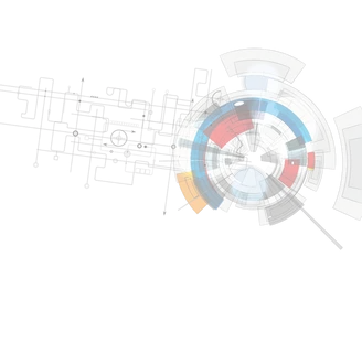 线条链接圆点瞄准卡通科技kv主视觉