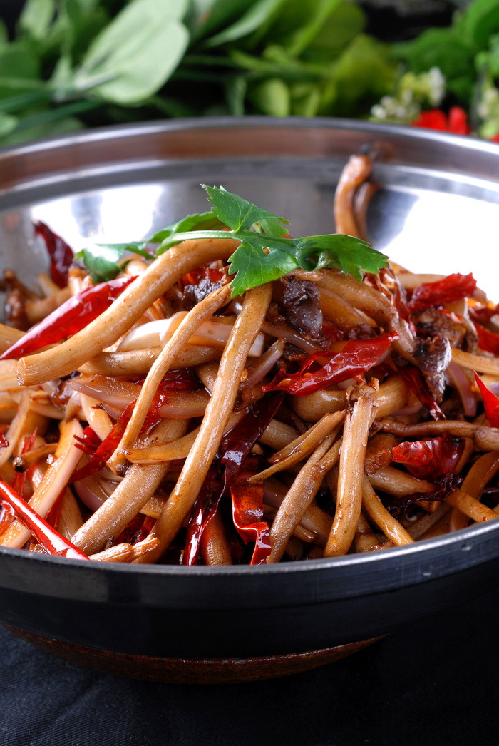 干锅美食焖锅湘菜麻辣香辣纸锅热干锅茶树菇