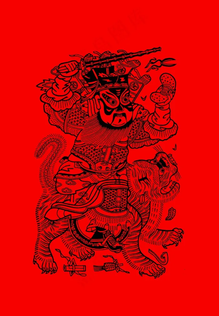 朱仙镇门神年画psd模版下载