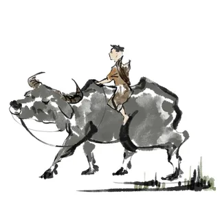 清明清明节卡通牧童骑牛