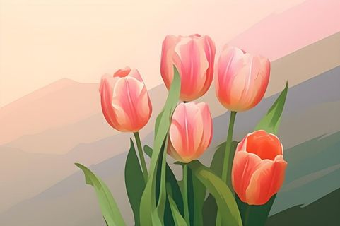 唯美淡雅清新郁金香背景