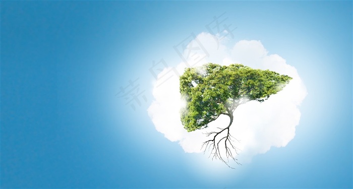 创意人体器官形状大树