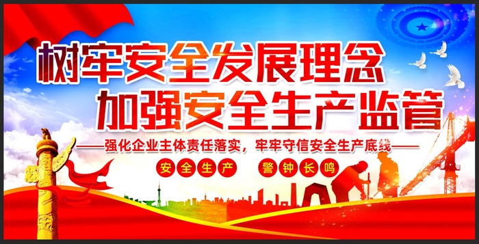 企业安全生产宣传展板psd模版下载