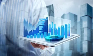 手托各种数据分析的工作人员高清图片