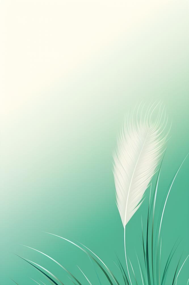 清新大气绿色芦苇羽毛背景(2400x3600)