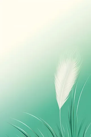 清新大气绿色芦苇羽毛背景