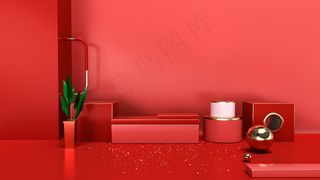  C4D电商场景模型渲染背景