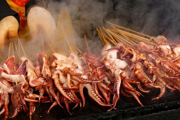 烧烤美食烤肉街边小吃油炸烤鱿鱼烧烤店图片