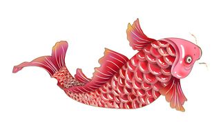 手绘烫金国潮中国风卡通锦鲤鱼金鱼插画装饰元素PSD设计素材