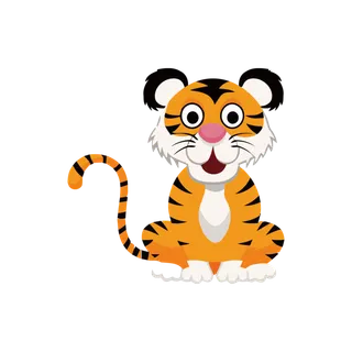 卡通小老虎PNG免抠插画素材可爱动物老虎插画贴图PNG免抠设计素材