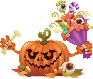 卡通万圣节节日糖果