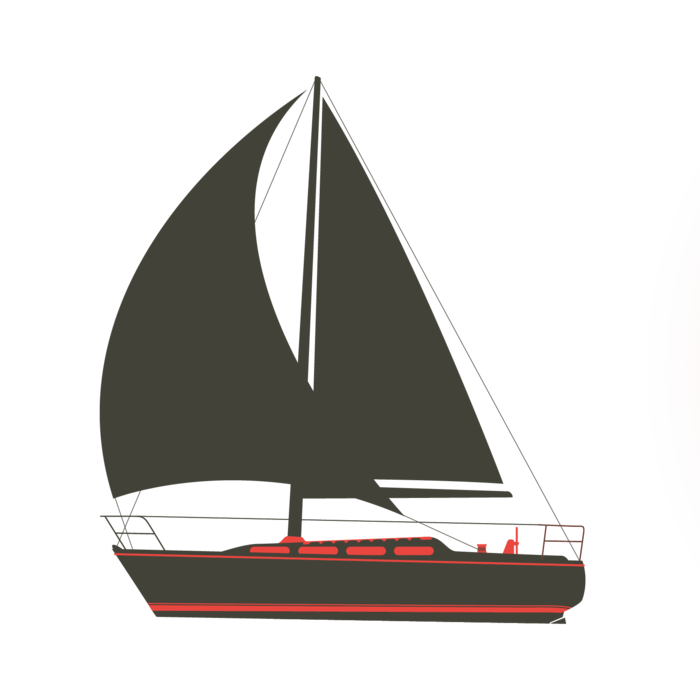 帆船剪影灰色