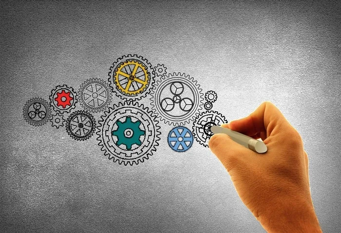 画齿轮创意插图图片