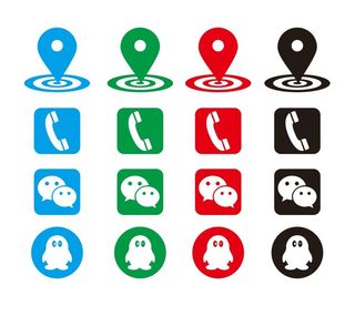 地址电话微信QQ矢量图标