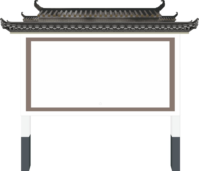 徽派风格移动宣传栏 宣传展板移动展板cdr矢量模版下载