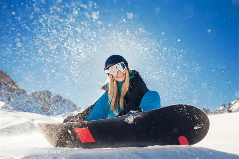 滑雪的美女高清图片