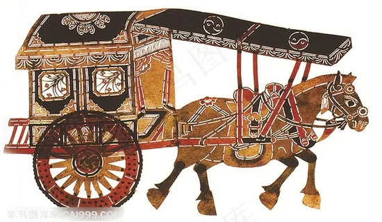 马车皮影戏中国风图片