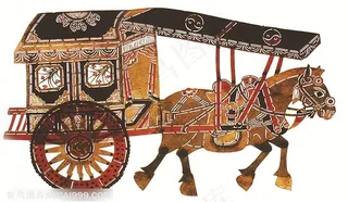 马车皮影戏中国风图片