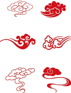 中国风古典式线条祥云纹底纹图案纹理装饰背景素材AI素材