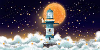 梦幻儿童夜景风景