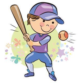 矢量卡通棒球运动员